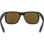 Justin Classic RB4165, Black Rubber/Blue Mirror Lenses 55 Eye Size