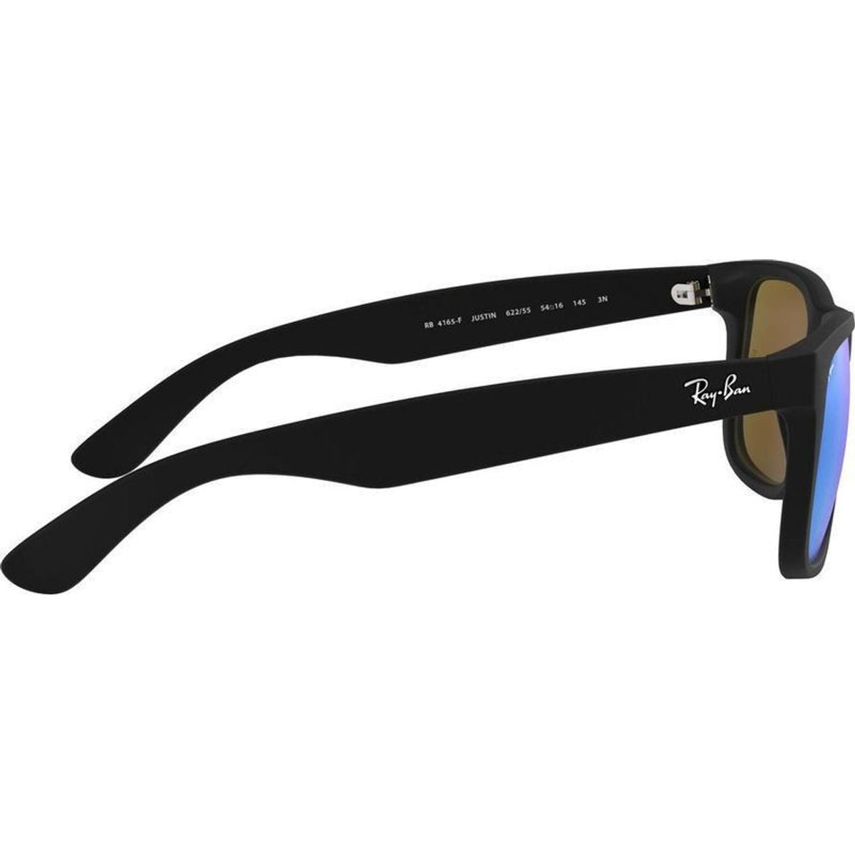 Justin Classic RB4165, Black Rubber/Blue Mirror Lenses 55 Eye Size