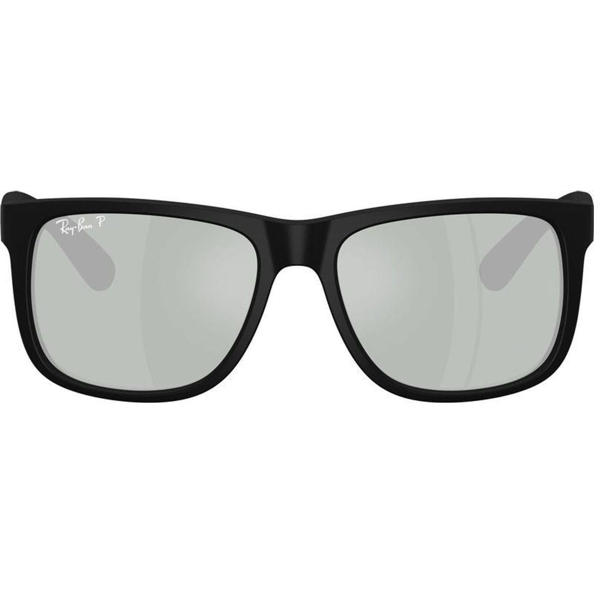 Justin Classic RB4165, Rubber Black/Green Silver Mirror Polarised Lenses 55 Eye Size