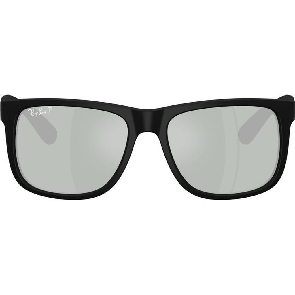 Justin Classic RB4165, Rubber Black/Green Silver Mirror Polarised Lenses 51 Eye Size