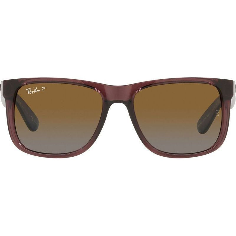 Justin Classic RB4165, Transparent Dark Brown/Brown Gradient Polarised Lenses 55 Eye Size