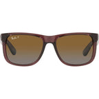 Justin Classic RB4165, Transparent Dark Brown/Brown Gradient Polarised Lenses 55 Eye Size