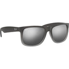 Justin Classic RB4165, Rubber Grey/Grey Silver Mirror Gradient Lenses 55 Eye Size