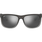 Justin Classic RB4165, Rubber Grey/Grey Silver Mirror Gradient Lenses 55 Eye Size