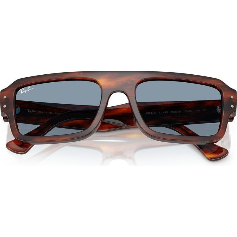 Flacko RB4454, Striped Havana/Blue Glass Lenses 56 Eye Size