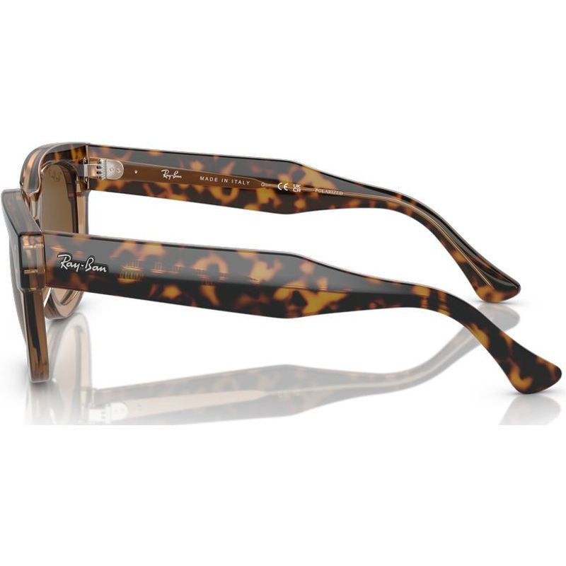Mega Hawkeye RB0298S, Havana on Transparent Brown/Brown Gradient Polarised Glass Lenses