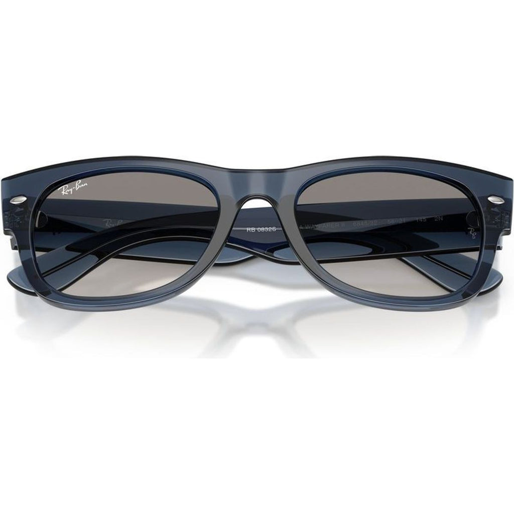 Mega Wayfarer II RB0832S, Transparent Dark Blue/Grey Clear Gradient Glass Lenses