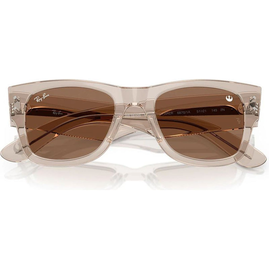 Mega Wayfarer RB0840S, Transparent Light Brown/Dark Brown Glass Lenses