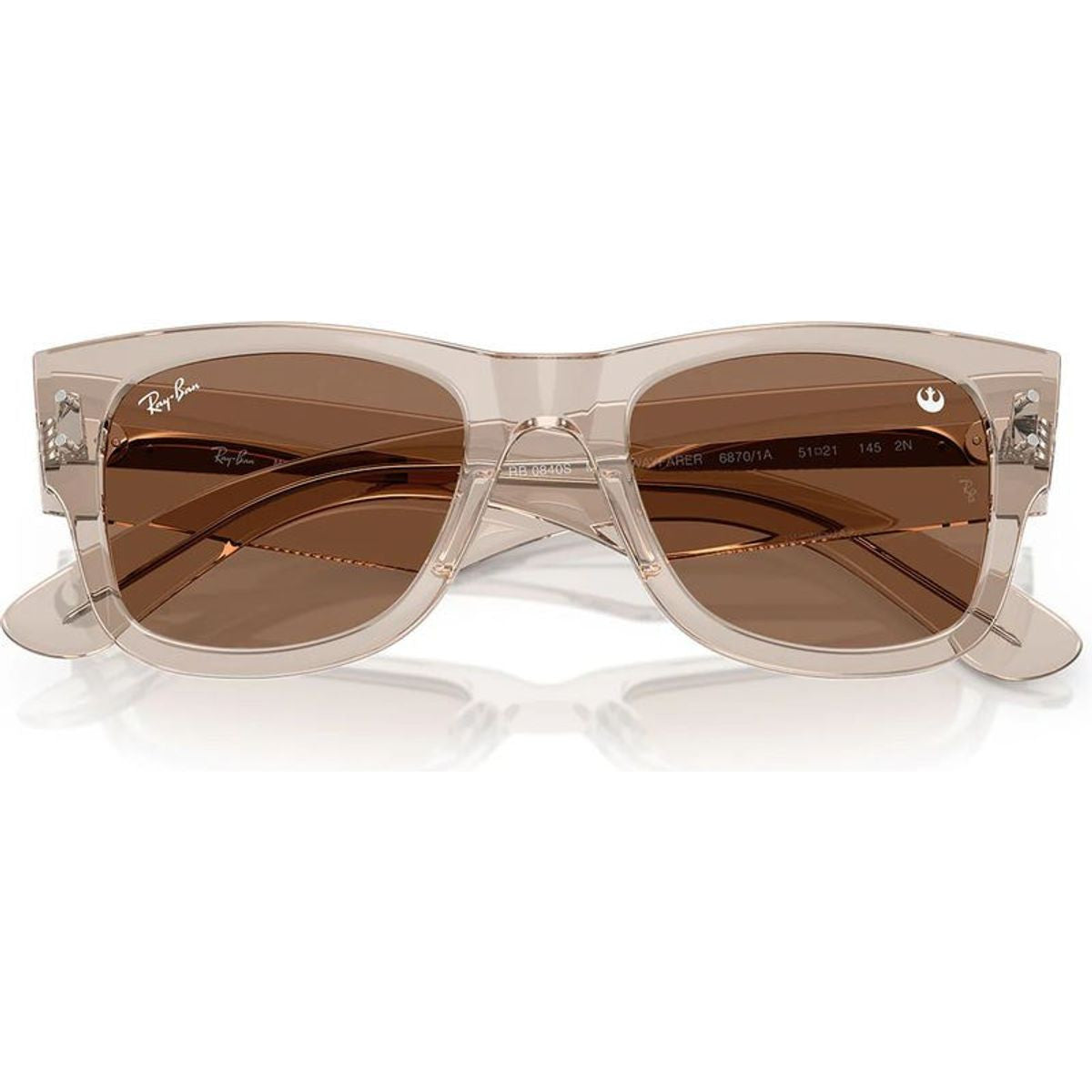 Mega Wayfarer RB0840S, Transparent Light Brown/Dark Brown Glass Lenses