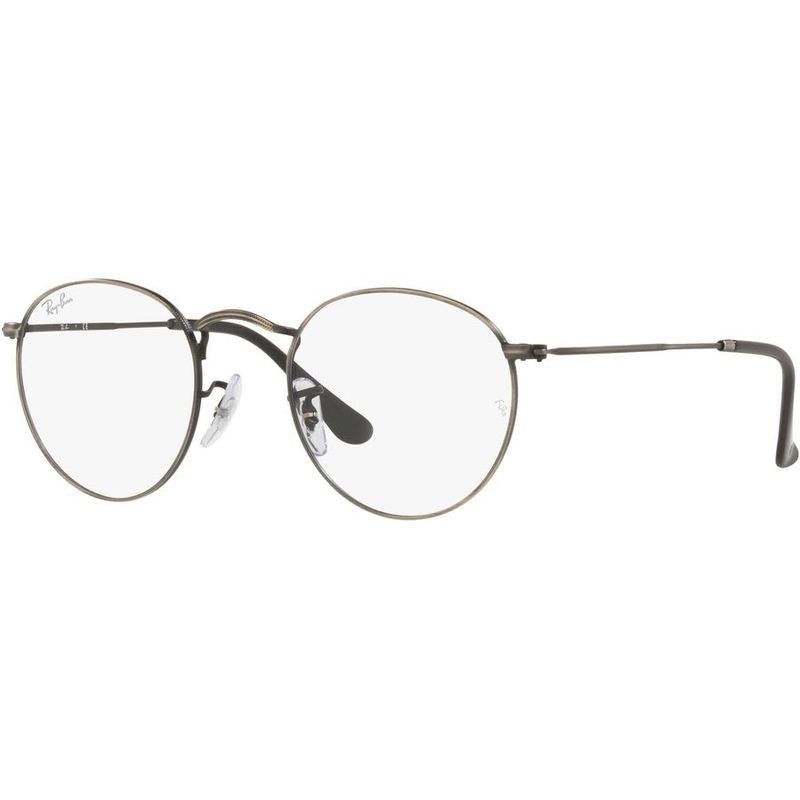 Round Metal RX3447V, Gunmetal/Clear Lenses 50 Eye Size