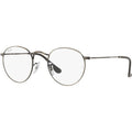 Round Metal RX3447V, Gunmetal/Clear Lenses 50 Eye Size