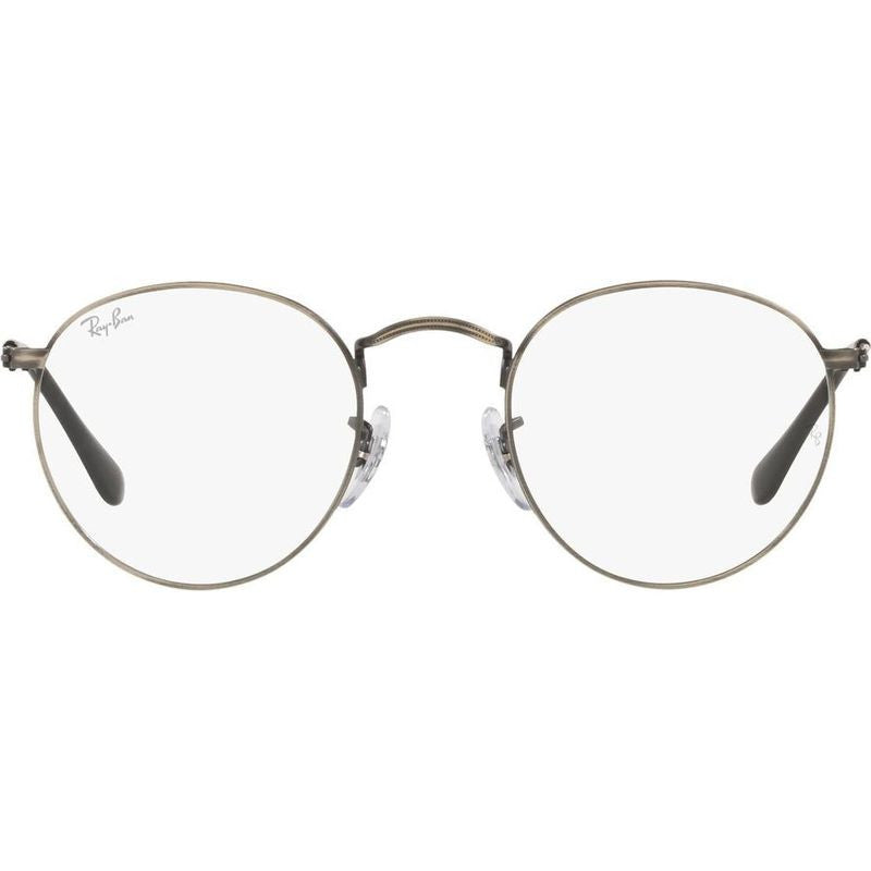 Round Metal RX3447V, Gunmetal/Clear Lenses 50 Eye Size