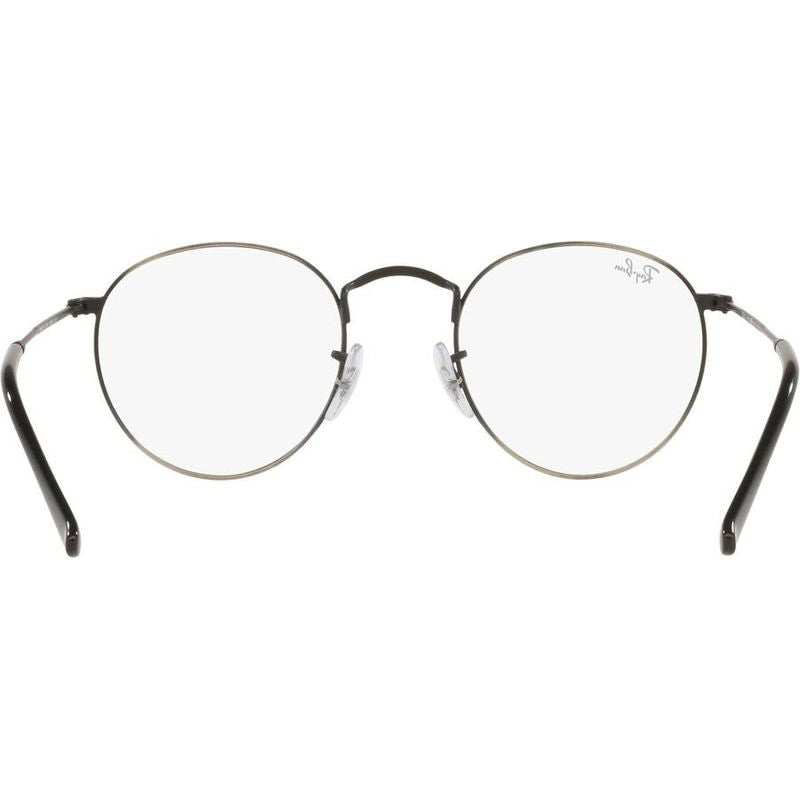 Round Metal RX3447V, Gunmetal/Clear Lenses 50 Eye Size
