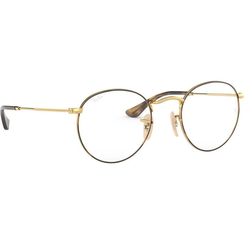 Round Metal RX3447V, Havana on Gold/Clear Lenses 50 Eye Size