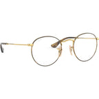 Round Metal RX3447V, Havana on Gold/Clear Lenses 50 Eye Size