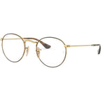 Round Metal RX3447V, Havana on Gold/Clear Lenses 50 Eye Size
