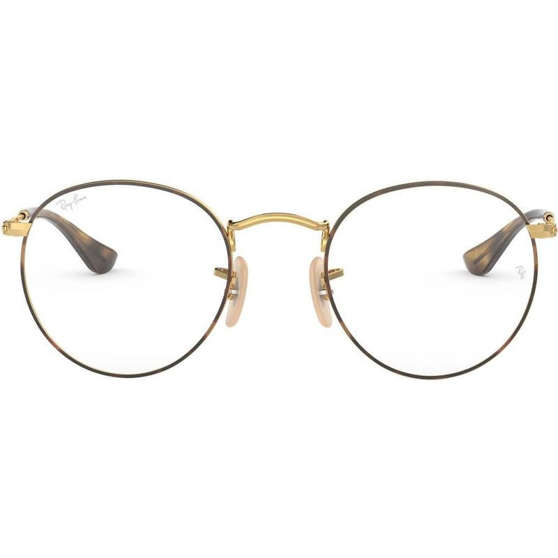 Round Metal RX3447V, Havana on Gold/Clear Lenses 50 Eye Size
