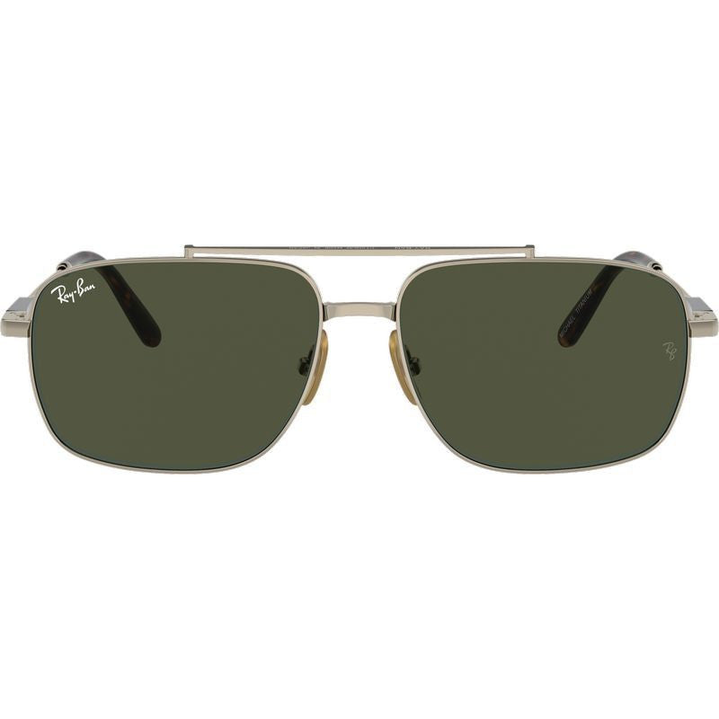 Michael Titanium RB8096, Arista Gold/Green Glass Lenses