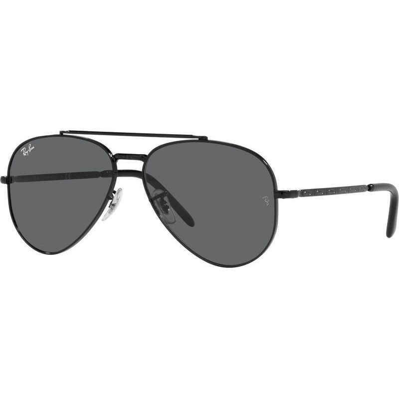 New Aviator RB3625, Black/Dark Grey Glass Lenses 58 Eye Size