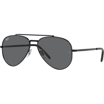 New Aviator RB3625, Black/Dark Grey Glass Lenses 62 Eye Size