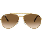 New Aviator RB3625, Gold/Brown Clear Gradient Glass Lenses 62 Eye Size