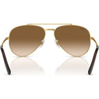 New Aviator RB3625, Gold/Brown Clear Gradient Glass Lenses 62 Eye Size