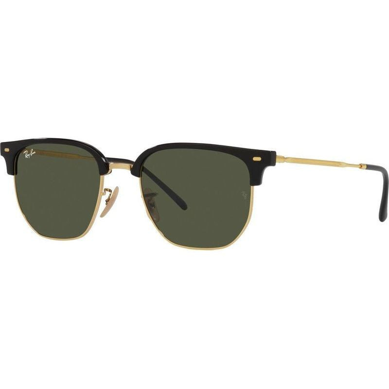 New Clubmaster RB4416, Black on Arista/Green Glass Lenses 53 Eye Size