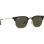 New Clubmaster RB4416, Black on Arista/Green Glass Lenses 53 Eye Size