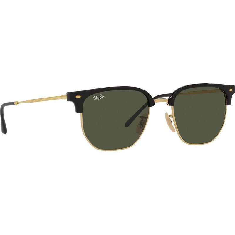 New Clubmaster RB4416, Black on Arista/Green Glass Lenses 53 Eye Size