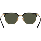 New Clubmaster RB4416, Black on Arista/Green Glass Lenses 53 Eye Size