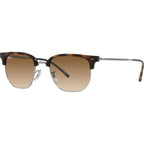 New Clubmaster RB4416, Havana on Gunmetal/Brown Clear Gradient Glass Lenses 51 Eye Size