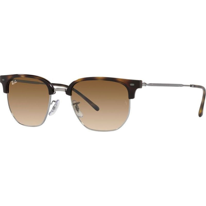 New Clubmaster RB4416, Havana on Gunmetal/Brown Clear Gradient Glass Lenses 53 Eye Size
