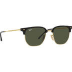 New Clubmaster RB4416F, Black on Arista/Green Glass Lenses