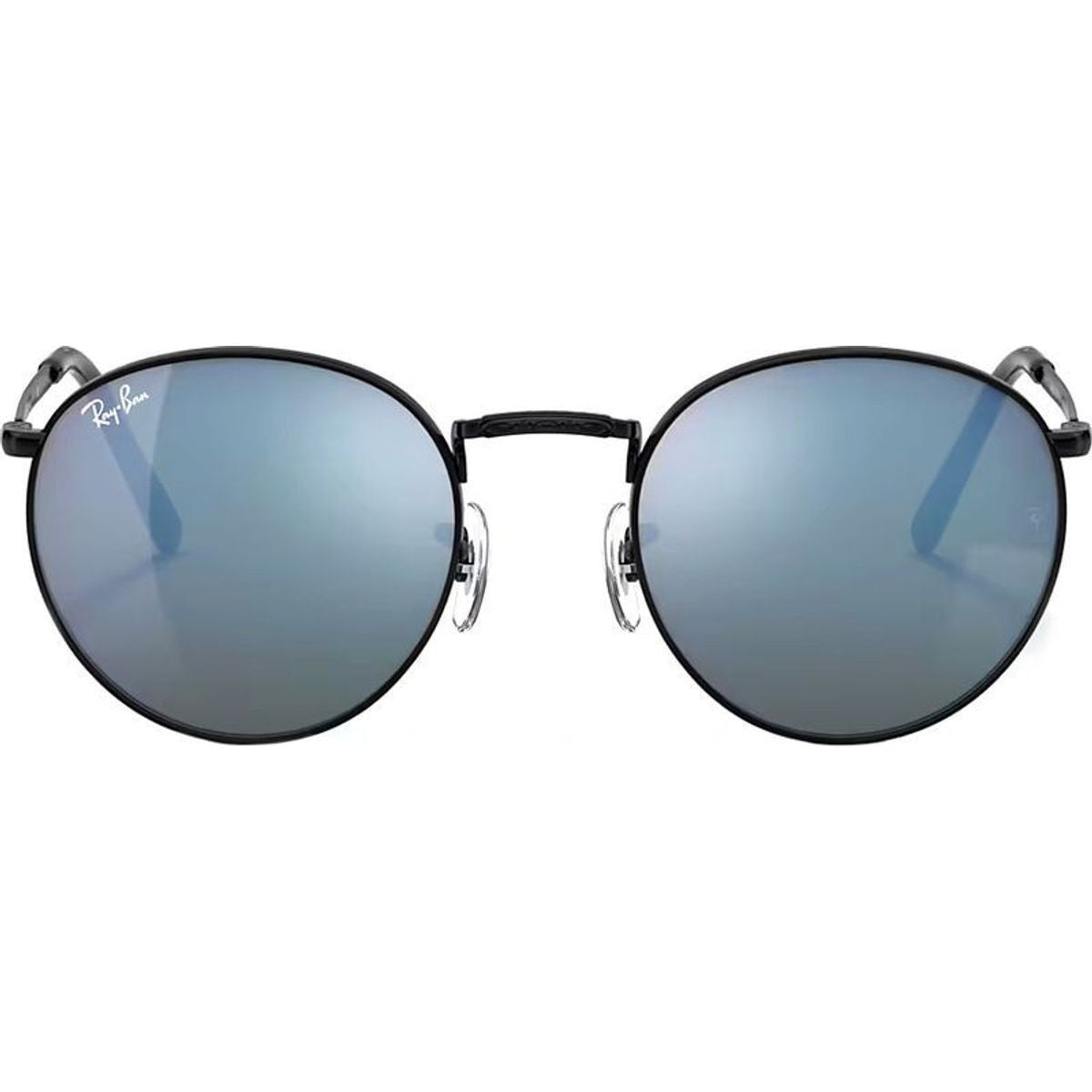 New Round RB3637, Black/Blue Green Mirror Glass Lenses 50 Eye Size