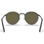 New Round RB3637, Black/Blue Green Mirror Glass Lenses 50 Eye Size