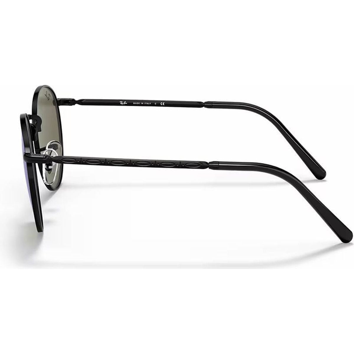 New Round RB3637, Black/Blue Green Mirror Glass Lenses 50 Eye Size