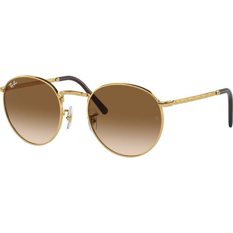 New Round RB3637, Gold/Light Brown Gradient Glass Lenses 53 Eye Size