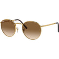New Round RB3637, Gold/Light Brown Gradient Glass Lenses 53 Eye Size