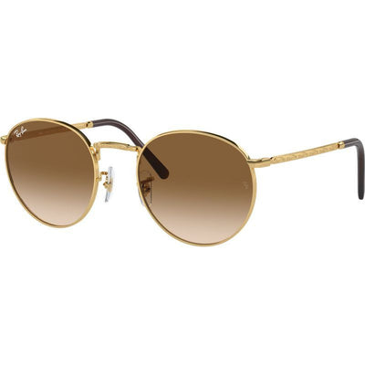 New Round RB3637, Gold/Light Brown Gradient Glass Lenses 53 Eye Size