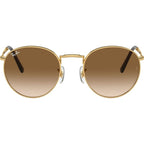 New Round RB3637, Gold/Light Brown Gradient Glass Lenses 53 Eye Size