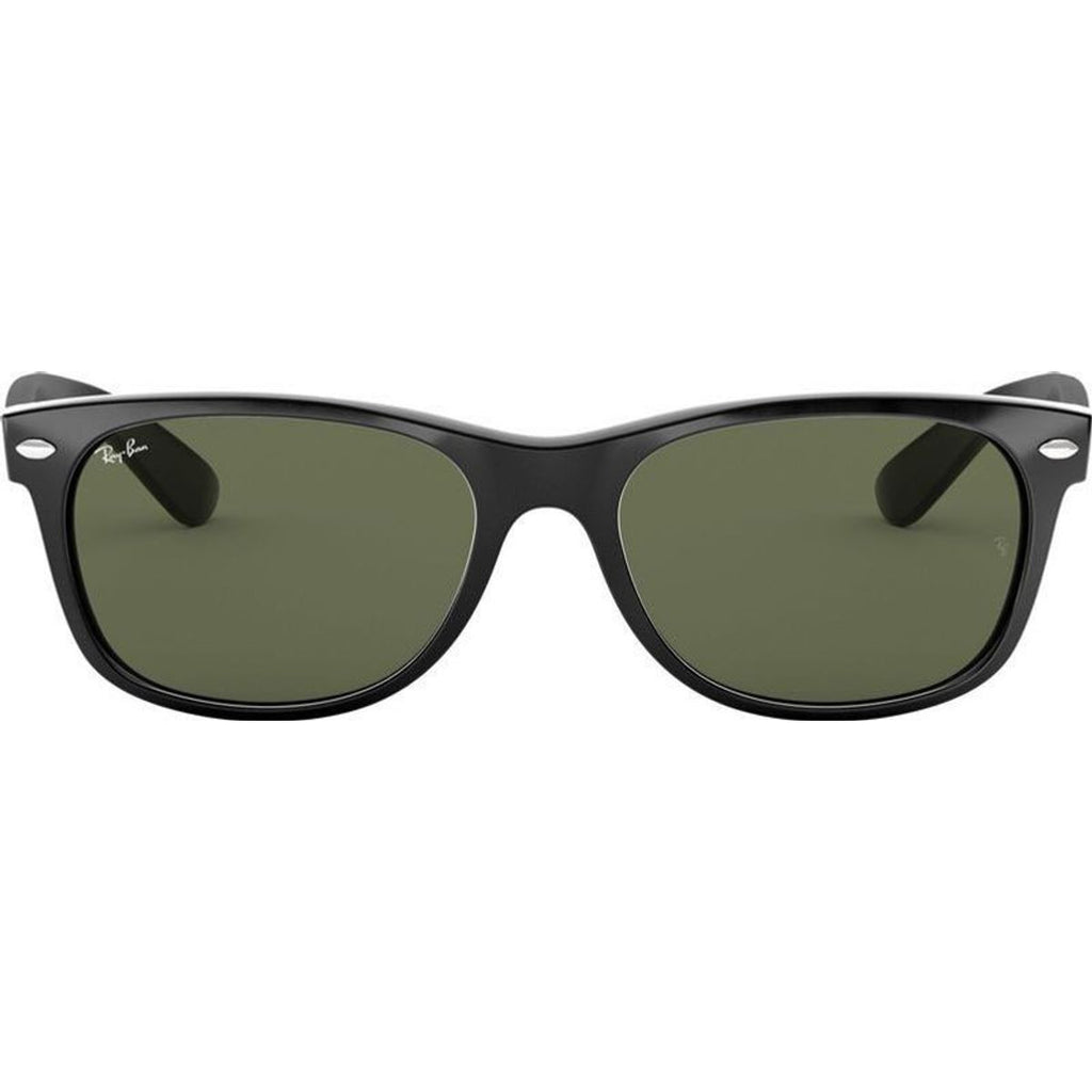 New Wayfarer Classic RB2132, Black/Green Glass Lenses 52 Eye Size