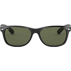 New Wayfarer Classic RB2132, Black/Green Glass Lenses 58 Eye Size