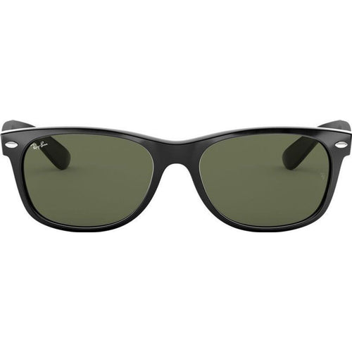 New Wayfarer Classic RB2132, Black/Green Glass Lenses 58 Eye Size