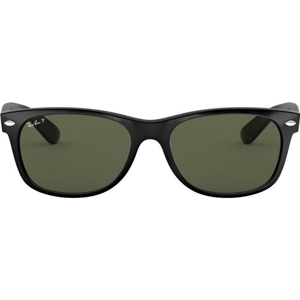 New Wayfarer Classic RB2132, Black/Green Polarised Glass Lenses 55 Eye Size