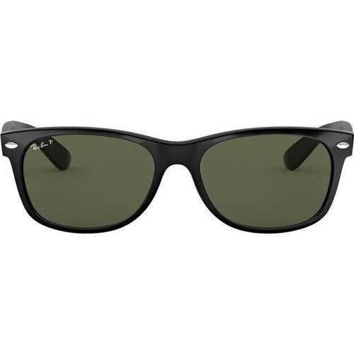 New Wayfarer Classic RB2132, Black/Green Polarised Glass Lenses 52 Eye Size