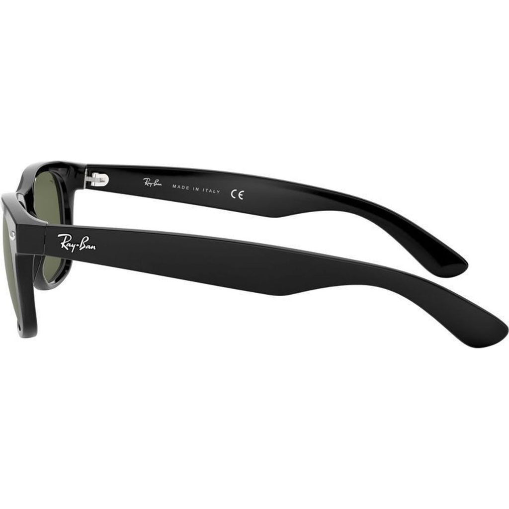New Wayfarer Classic RB2132, Black/Green Glass Lenses 58 Eye Size