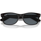 New Wayfarer Classic RB2132, Black Rubber/Blue Glass Lenses 58 Eye Size