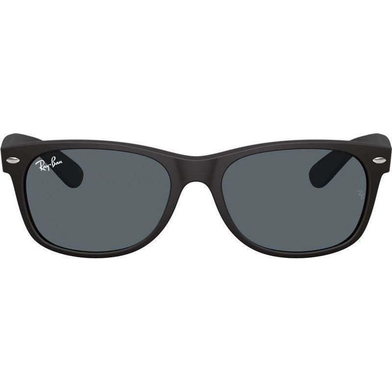 New Wayfarer Classic RB2132, Black Rubber/Blue Glass Lenses 58 Eye Size