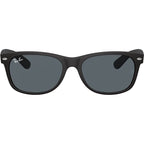 New Wayfarer Classic RB2132, Black Rubber/Blue Glass Lenses 58 Eye Size