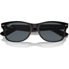 New Wayfarer Classic RB2132, Black Rubber/Blue Glass Lenses 55 Eye Size